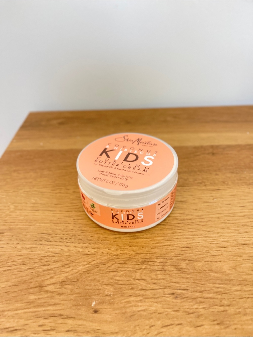 Shea Moisture Kids Curling Coconut Butter Cream - Peach Colored Jar